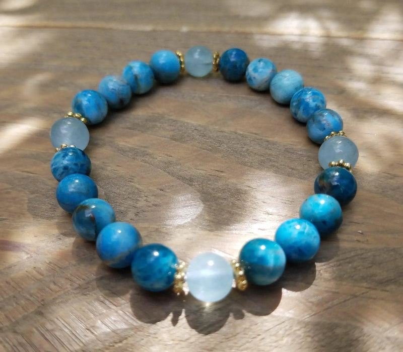 Throat Chakra Healing Bracelet - Apatite & Aquamarine | Brahmatells by Brahmatells