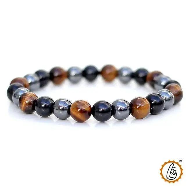 Tiger Eye Mixed Bracelet with Hematite and Black Obsidian - Brahmatells by Brahmatells