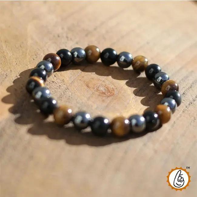 Tiger Eye Mixed Bracelet with Hematite and Black Obsidian - Brahmatells by Brahmatells