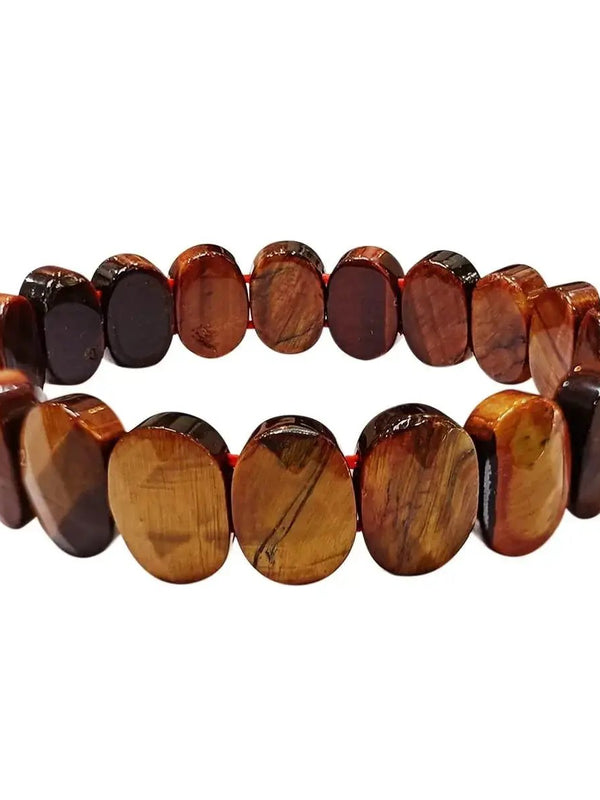 Tiger Eye Oval Faceted Bracelet – Courage & Clarity Stone by Brahmatells