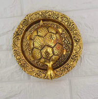 Tortoise On Plate (Golden) by Brahmatells