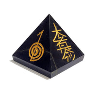 Tourmaline Reiki Symbol Natural Crystal Stone Pyramid for Reiki Healing/Grid and Aura Cleaning, Vastu Correction and Crystal Healing Stone by Brahmatells