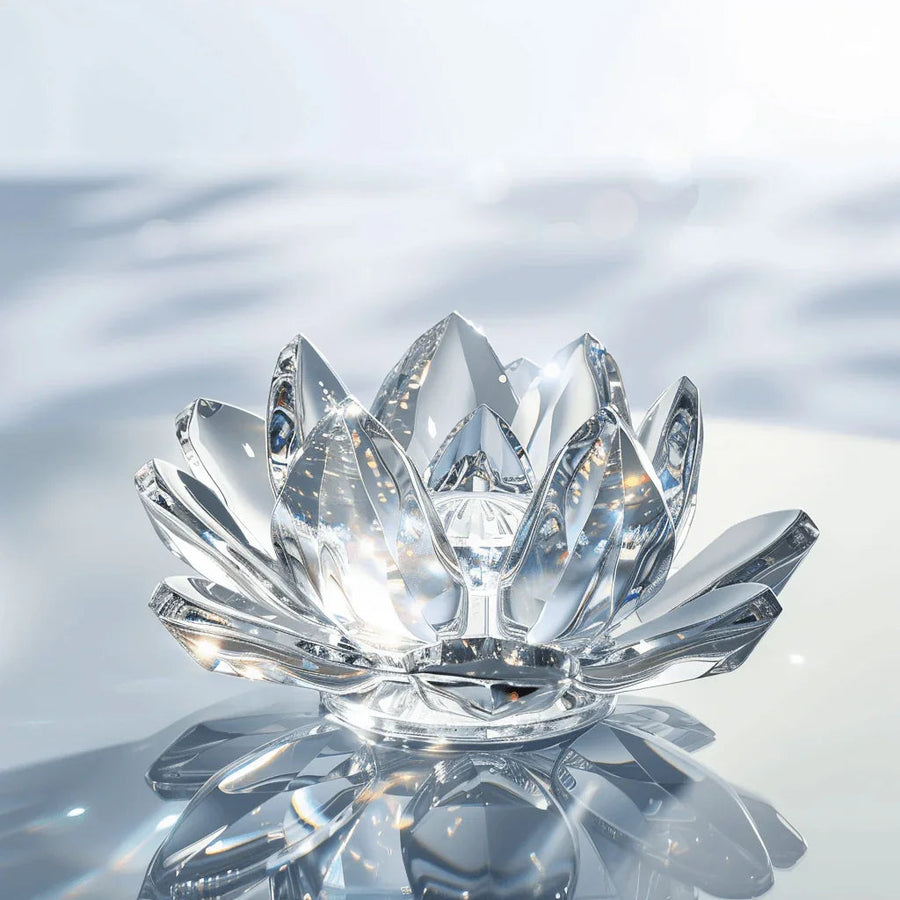 Transparent Crystal Lotus for Harmonious Energy | Brahmatells by Brahmatells