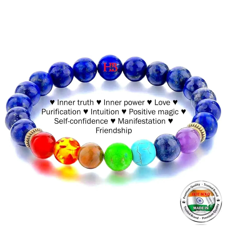 Triple Protection 7 Chakra Beads Bracelet - Balance & Harmony by Brahmatells