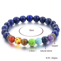 Triple Protection 7 Chakra Beads Bracelet - Balance & Harmony by Brahmatells