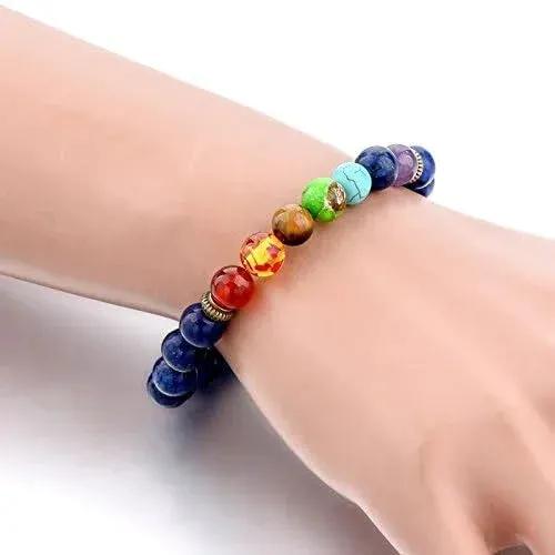 Triple Protection 7 Chakra Beads Bracelet - Balance & Harmony by Brahmatells
