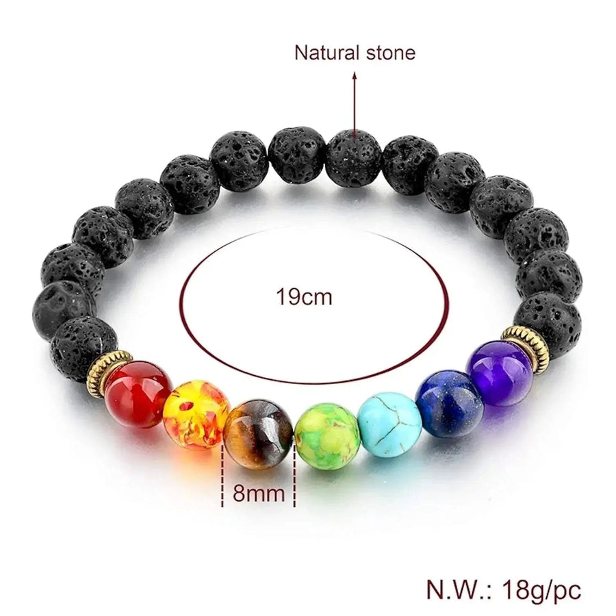 Triple Protection 7 Chakra Beads Bracelet - Balance & Harmony by Brahmatells