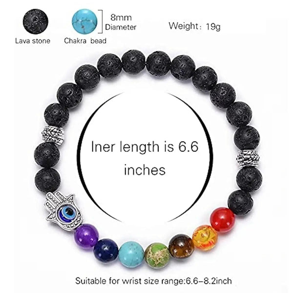 Triple Protection 7 Chakra Beads Bracelet - Balance & Harmony by Brahmatells