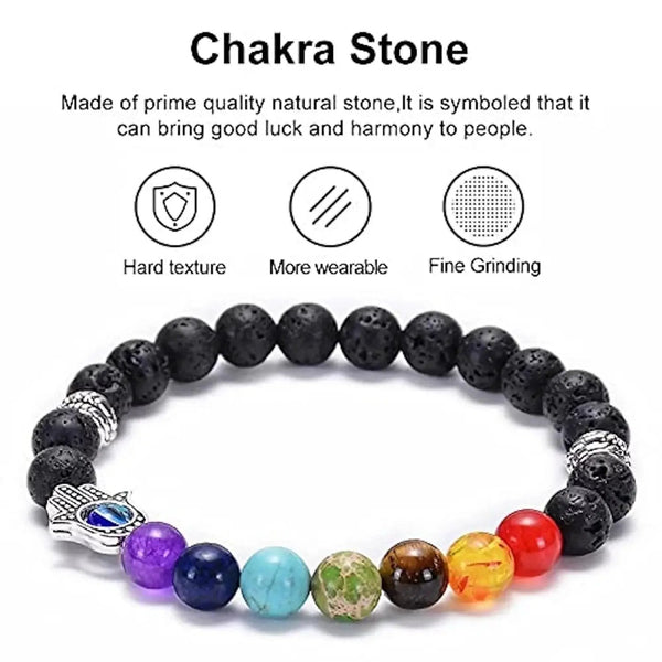 Triple Protection 7 Chakra Beads Bracelet - Balance & Harmony by Brahmatells