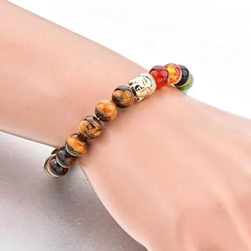 Triple Protection 7 Chakra Beads Bracelet - Balance & Harmony by Brahmatells