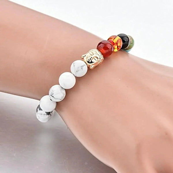Triple Protection 7 Chakra Beads Bracelet - Balance & Harmony by Brahmatells
