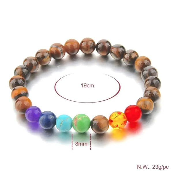 Triple Protection 7 Chakra Beads Bracelet - Balance & Harmony by Brahmatells