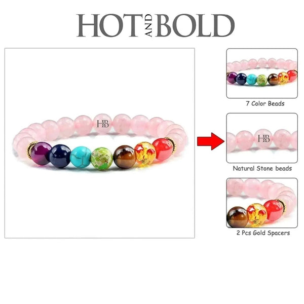 Triple Protection 7 Chakra Beads Bracelet - Balance & Harmony by Brahmatells