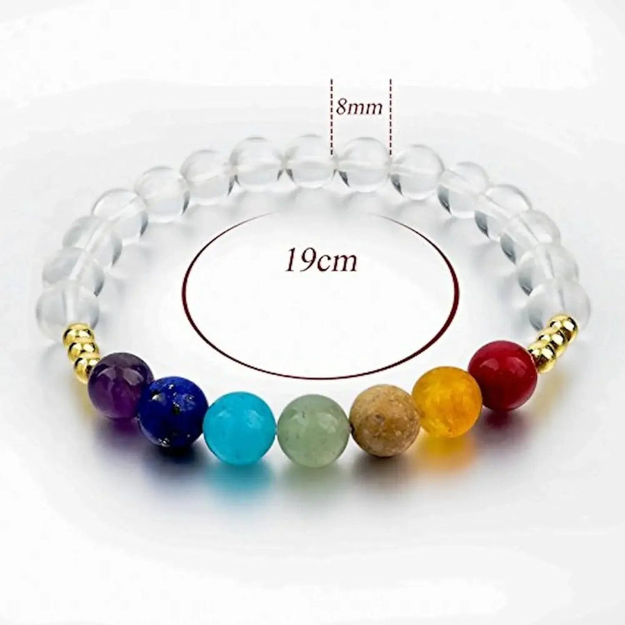 Triple Protection 7 Chakra Beads Bracelet - Balance & Harmony by Brahmatells