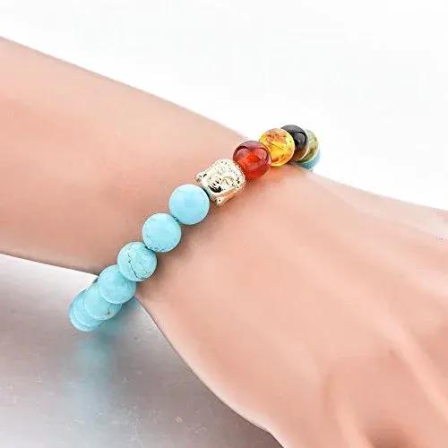 Triple Protection 7 Chakra Beads Bracelet - Balance & Harmony by Brahmatells