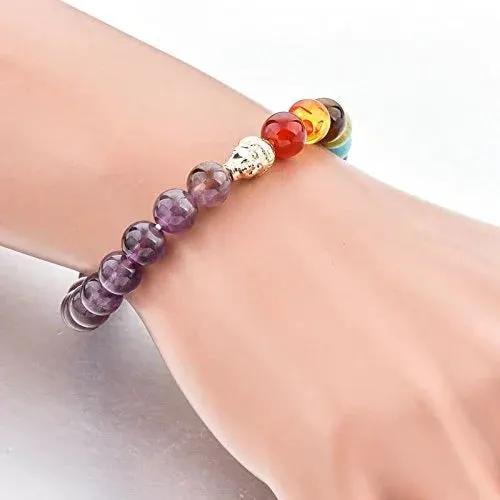 Triple Protection 7 Chakra Beads Bracelet - Balance & Harmony by Brahmatells