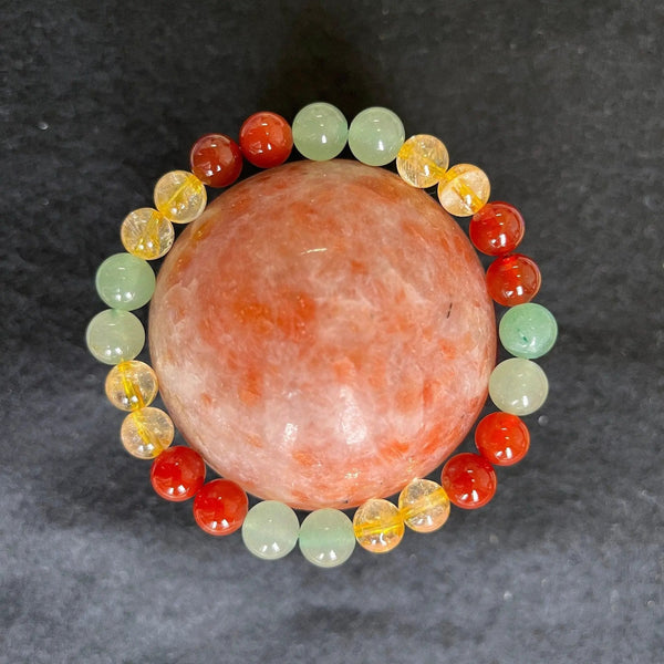 Unlock Career Success: Carnelian, Aventurine & Citrine Bracelet - Brahmatells by Brahmatells