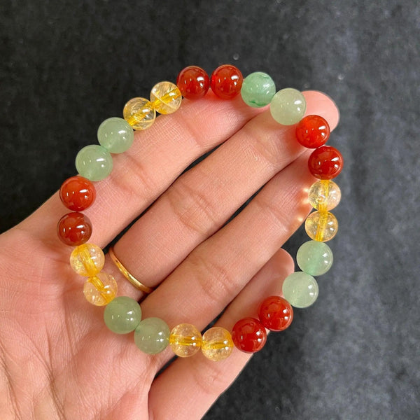 Unlock Career Success: Carnelian, Aventurine & Citrine Bracelet - Brahmatells by Brahmatells