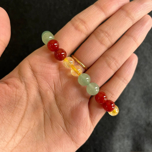 Unlock Career Success: Carnelian, Aventurine & Citrine Bracelet - Brahmatells by Brahmatells