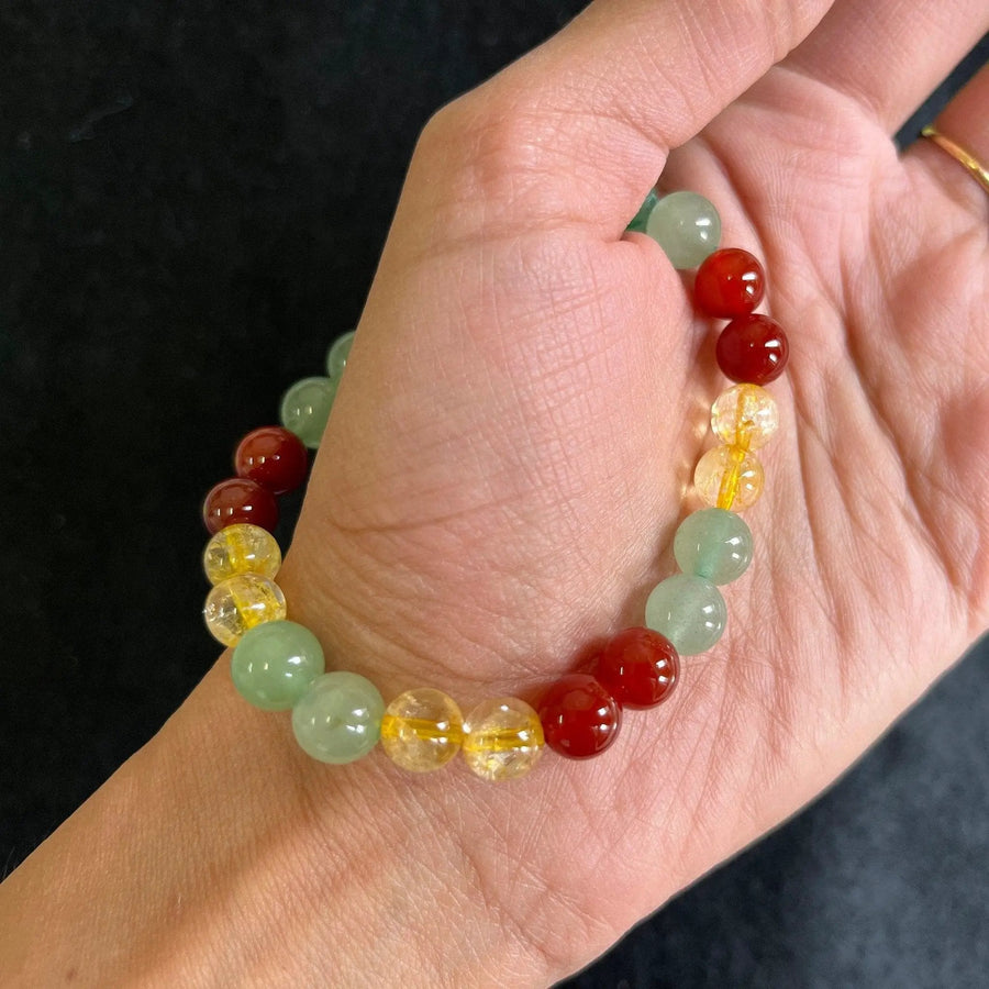 Unlock Career Success: Carnelian, Aventurine & Citrine Bracelet - Brahmatells by Brahmatells