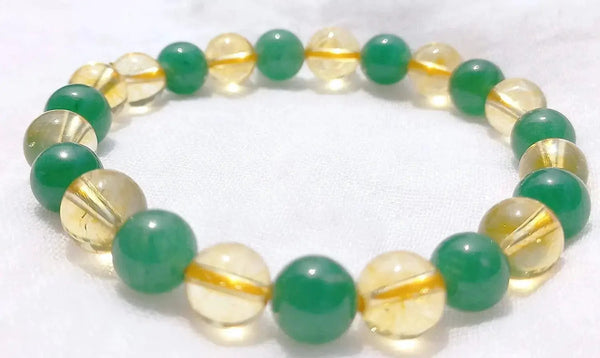 Unlock Prosperity: Citrine & Green Aventurine Power Bracelet | Brahmatells by Brahmatells
