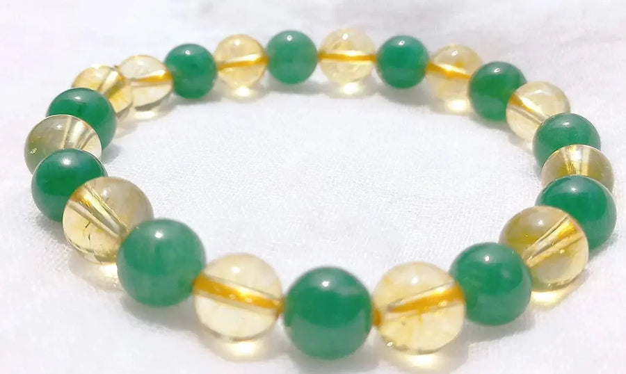 Unlock Prosperity: Citrine & Green Aventurine Power Bracelet | Brahmatells by Brahmatells