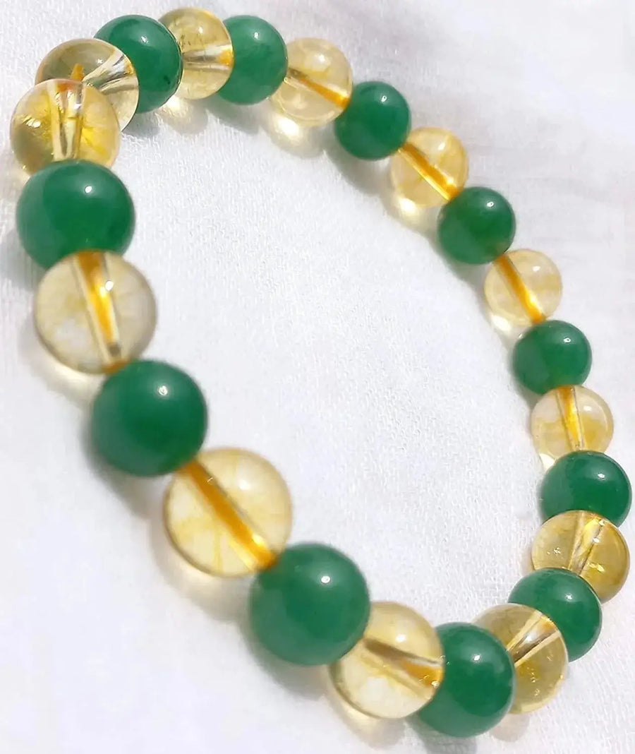 Unlock Prosperity: Citrine & Green Aventurine Power Bracelet | Brahmatells by Brahmatells