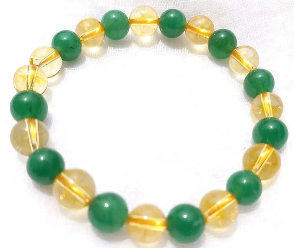 Unlock Prosperity: Citrine & Green Aventurine Power Bracelet | Brahmatells by Brahmatells