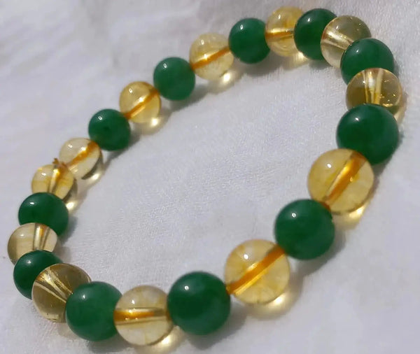 Unlock Prosperity: Citrine & Green Aventurine Power Bracelet | Brahmatells by Brahmatells