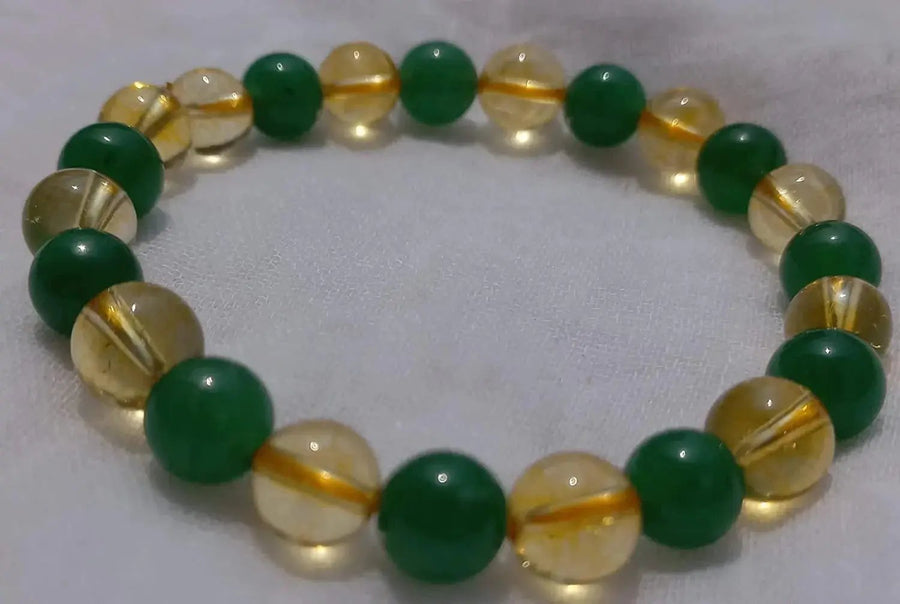 Unlock Prosperity: Citrine & Green Aventurine Power Bracelet | Brahmatells by Brahmatells