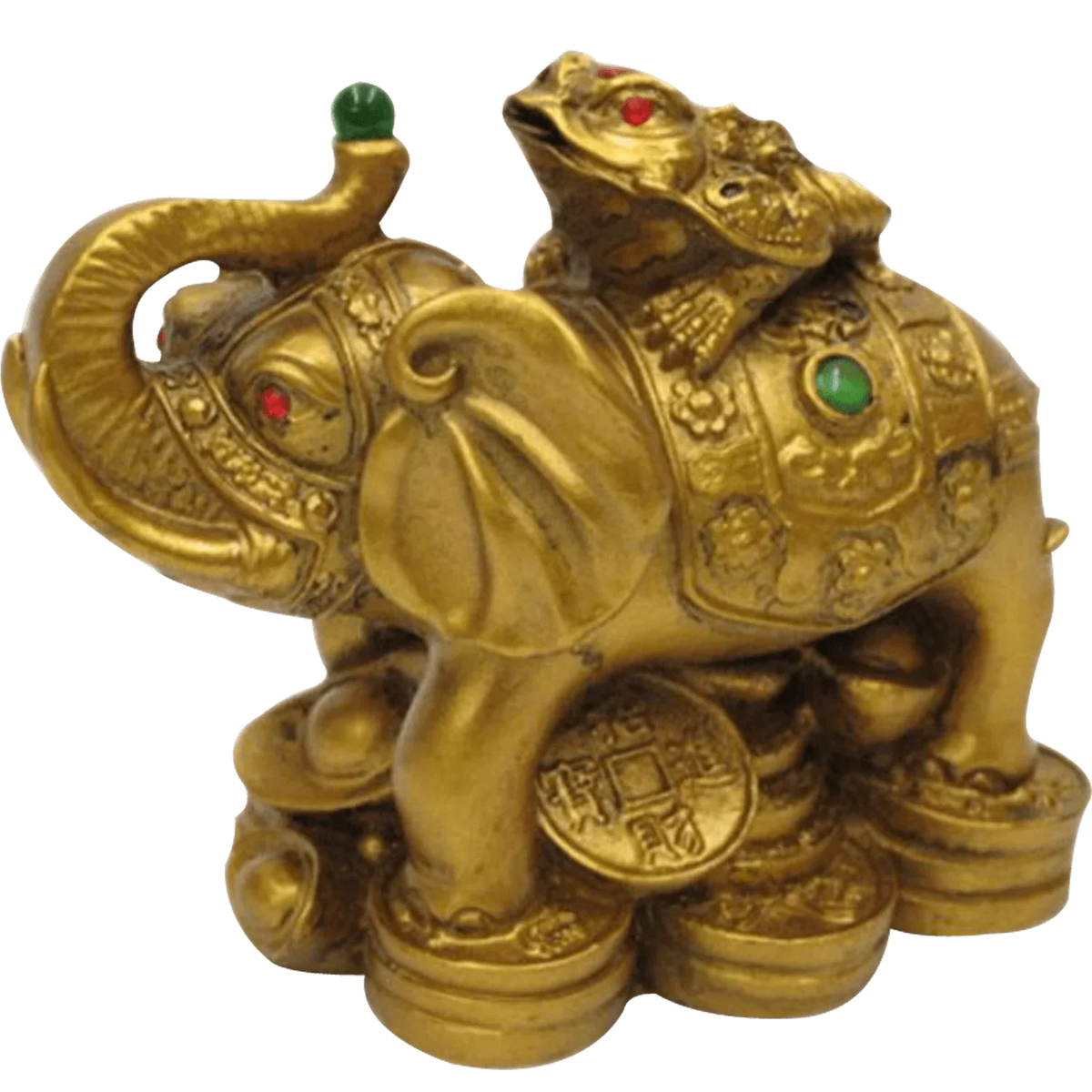 Vastu Feng Shui Money Frog On Elephant- Polyresin by Brahmatells