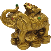 Vastu Feng Shui Money Frog On Elephant- Polyresin by Brahmatells