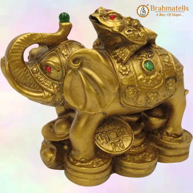 Vastu Feng Shui Money Frog On Elephant- Polyresin by Brahmatells