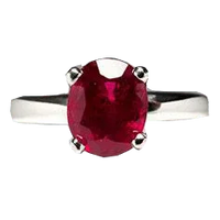 Vermilion Red Ruby Manak Oval Ring in Silver - Unleash Your Potential | Brahmatells by Brahmatells