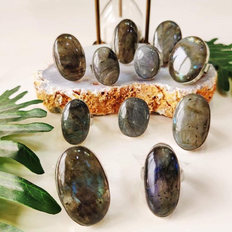 Versatile Crystal Stone Adjustable Rings - Diverse Shapes & Colors | Brahmatells by Brahmatells