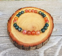 Vitality Bloodstone & Fire Agate Bracelet | Brahmatells by Brahmatells
