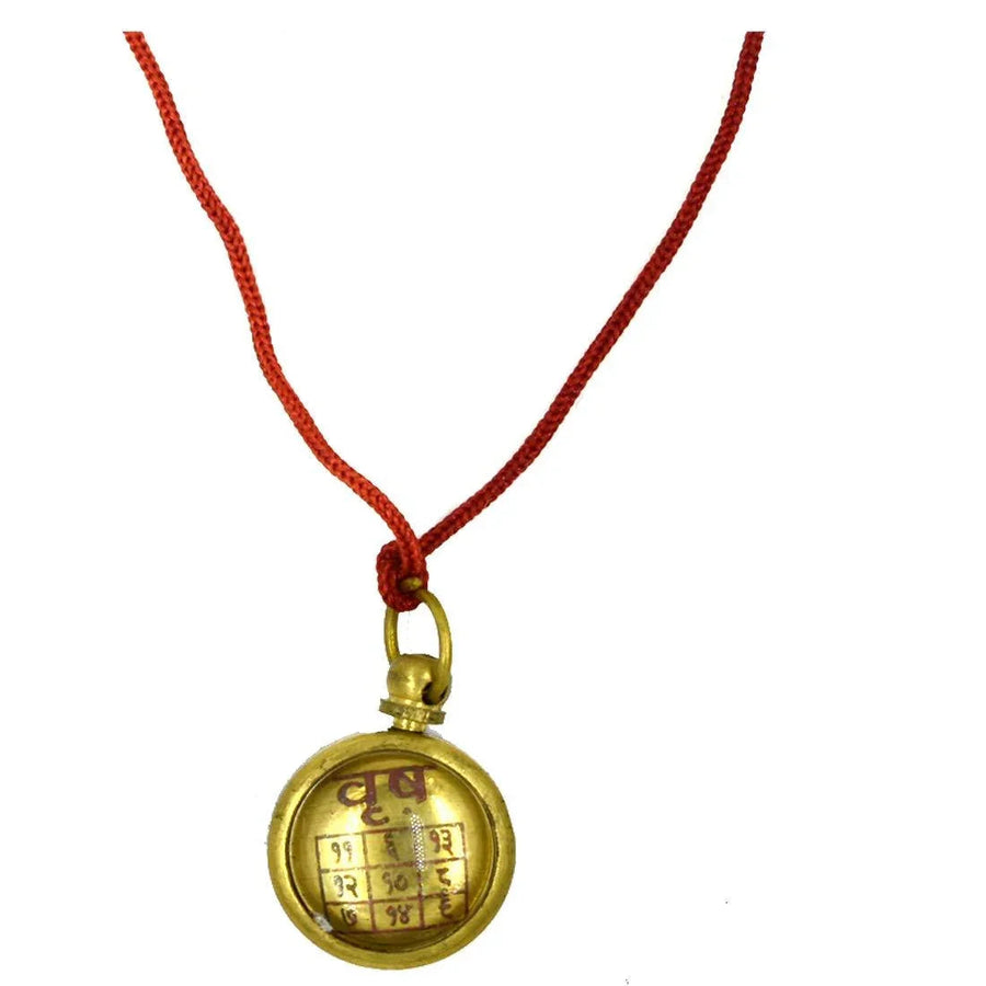Vrishabh Rashi Astadhatu Brass Yantra Locket/Taurus Zodiac Sheild Yantra by Brahmatells