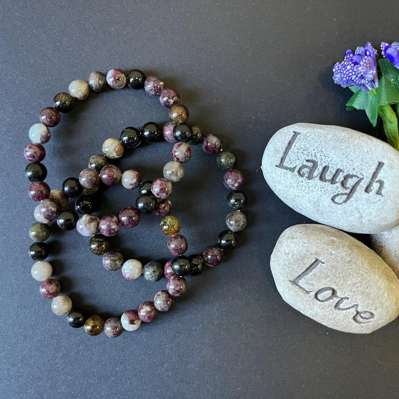 Watermelon Tourmaline Crystal Bracelet | Handmade Gemstone Jewelry by Brahmatells