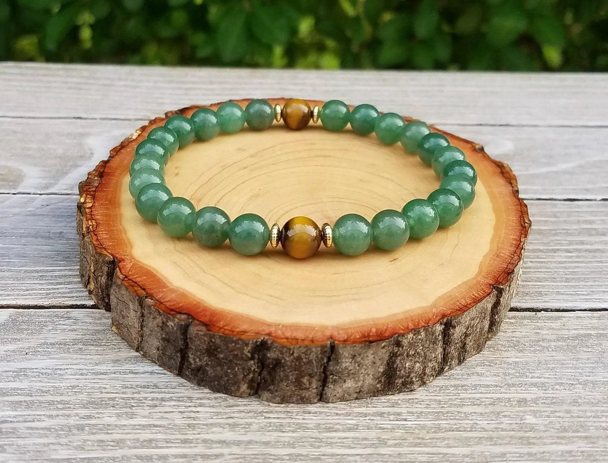 Wealth & Abundance Bracelet – Green Aventurine & Tiger’s Eye by Brahmatells