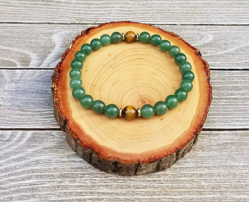 Wealth & Abundance Bracelet – Green Aventurine & Tiger’s Eye by Brahmatells