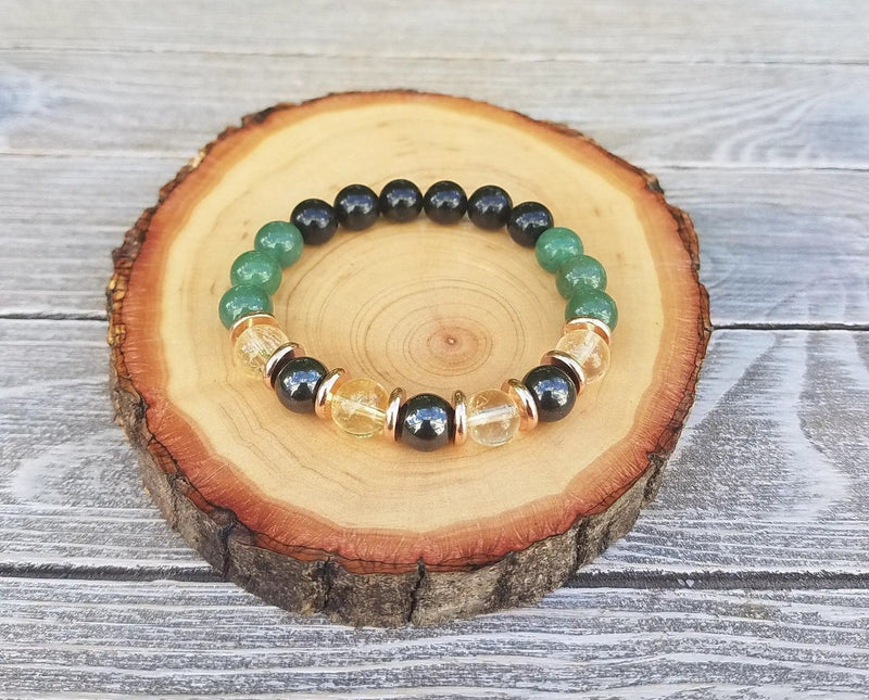 Wealth Bracelet – Citrine & Tourmaline for Abundance by Brahmatells