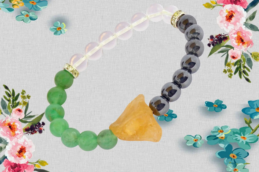 Wealth Magnet Bracelet: Citrine, Quartz, and Aventurine | Brahmatells by Brahmatells