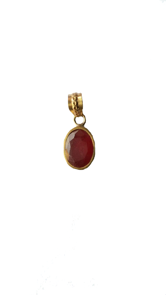 Wine Red Ruby Manak Pendant - Radiate Success | Brahmatells by Brahmatells