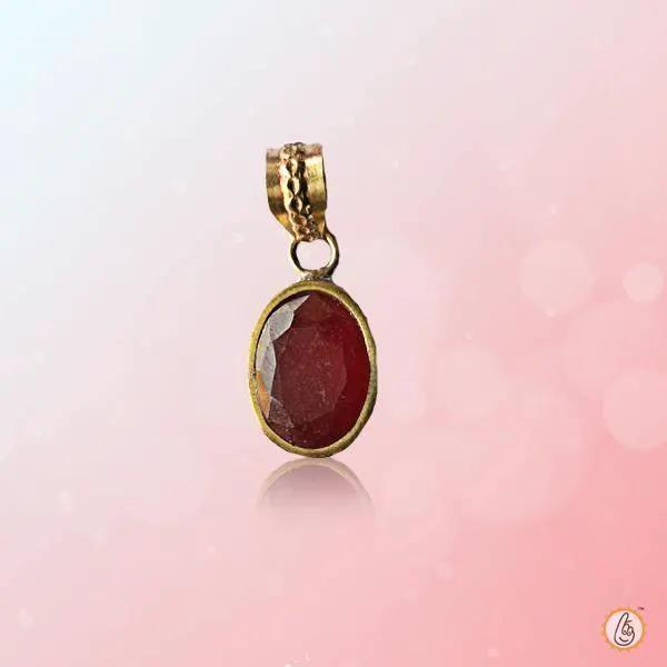 Wine Red Ruby Manak Pendant - Radiate Success | Brahmatells by Brahmatells