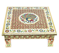 Wood Pooja Chowki (Multicolour ) by Brahmatells
