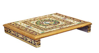 Wood Pooja Chowki (Multicolour ) by Brahmatells