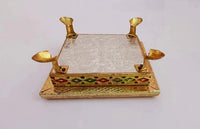 Wooden Bajot Chowki Handcrafted Multicolor Handmade (Small) by Brahmatells
