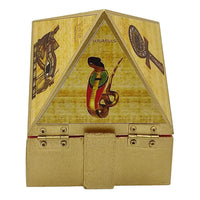 Wooden Vastu Pyramid Wish, Cash, Reiki Box with Egyptian Symbol by Brahmatells