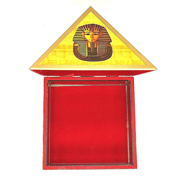 Wooden Vastu Pyramid Wish, Cash, Reiki Box with Egyptian Symbol by Brahmatells