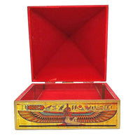 Wooden Vastu Pyramid Wish, Cash, Reiki Box with Egyptian Symbol by Brahmatells